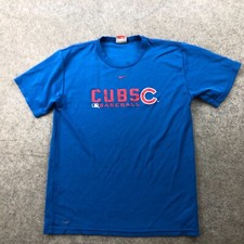 Vintage Chicago Cubs Shirt Boys Large Blue Red Spell Out Nike Y2K 00s