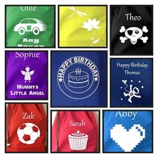 Personalised cotton sack in many colours Great for Birthday / Party / presents