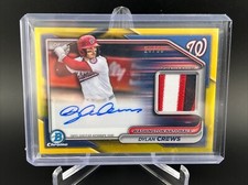 2024 Bowman Chrome Autograph Auto Patch Relic Card Dylan Crews 28 of 50