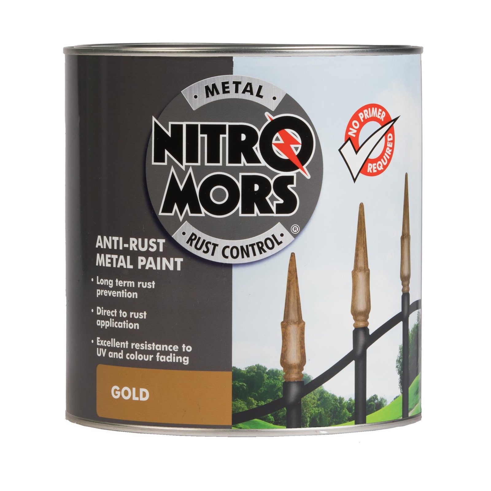 Nitromors Smooth Metal Finish UV Resistant Anti Rust Protection Gold Paint 750ml