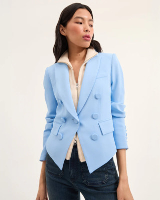 NWT $698 Veronica Beard Diego Dickey Jacket in Blue Sky