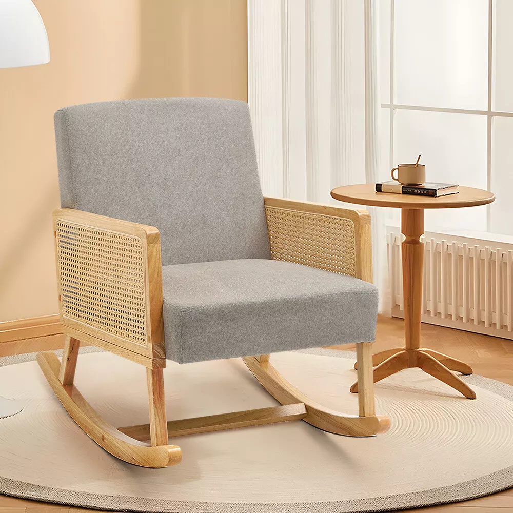 Natural wood 2024 rocking chair