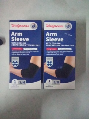 2 Walgreens Arm Sleeve w/Cooling Compression & Support - Slip on design S/M