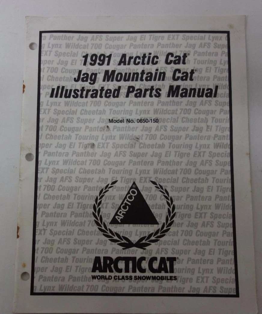 1991 ARCTIC CAT JAG MOUNTAIN CAT PARTS MANUAL OEM