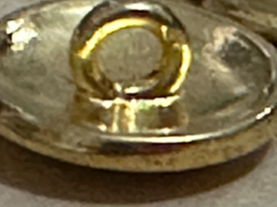 pair of vintage rare gold plated CELINE PARIS buttons metal loop shank 1980s  - Image 3 of 4