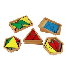Constructive Triangles - 5 Boxes Small - MONTESSORI SENSORIAL MATERIAL