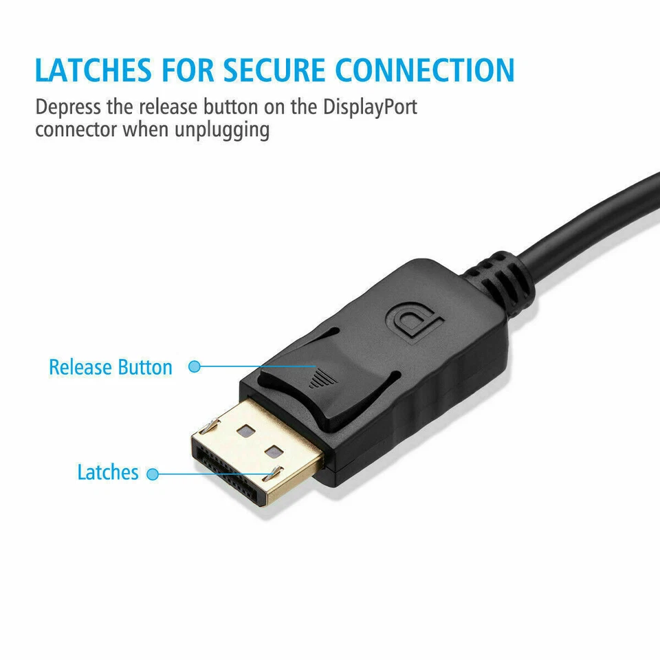 2025 Display Port DP to HDMI Cable Adapter Converter Audio Video PC HDTV 4K 60Hz - Bild 4 von 4