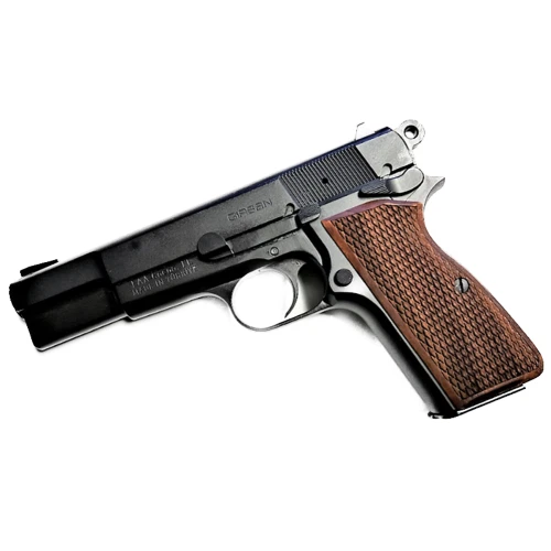 Empuñaduras de nogal Browning High-Power con patrón de cuadros completo de alta calidad Foto 4 de 4