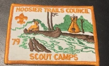 1979  Hoosier Trails Council Scout Camps Patch 4” X 3”