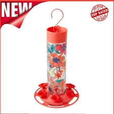 Floral Glass Decorative Hummingbird Feeder 20 Oz Bird Feeders Garden Yard New