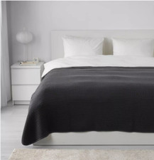 IKEA VARELD Dark Grey bedspread Throw Cover Sheet 230cm x 250cm - New