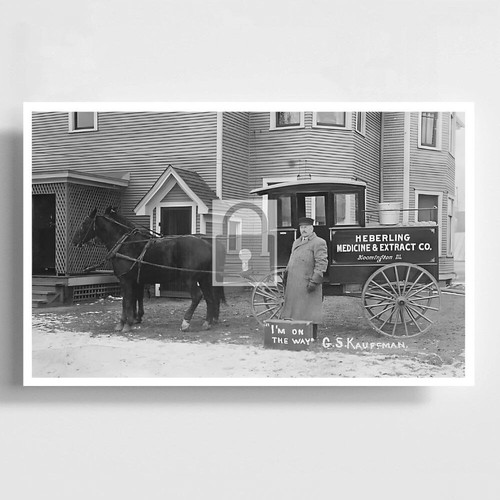 Heberling Medicine & Extract Wagon Bloomington Illinois IL Reprint
