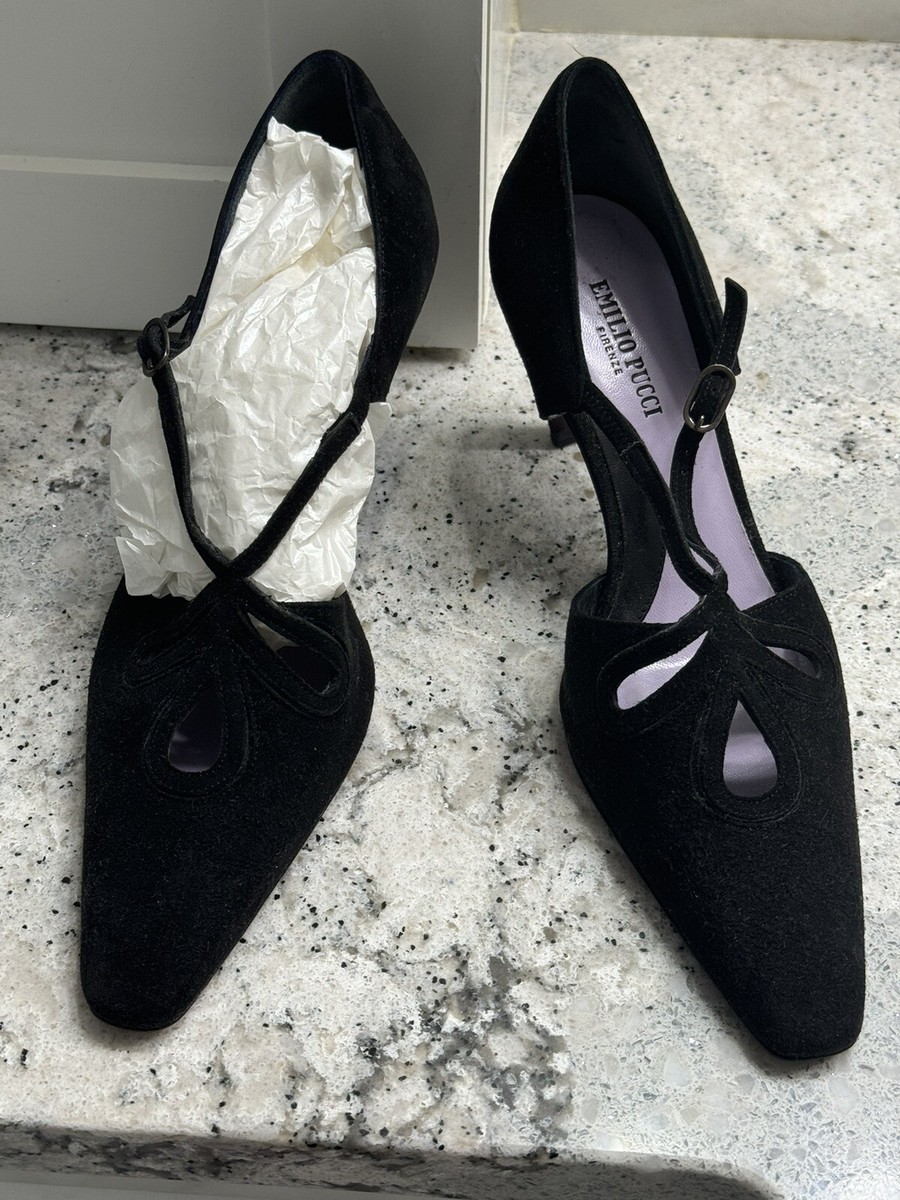 Only ONE on Emilo Pucci Black suede Heel Shoes size 37