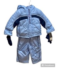 Nwt Zero Xposur Toddler Boys Blue Puppy Snowsuit Set Size 12M