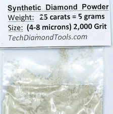 TechDiamondTools Diamond Powder 2,000 Grit 4-8 Microns, 25 cts = 5 Grams