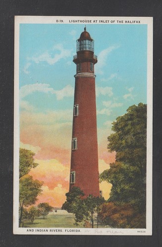 Indian Rivers Florida Postcard Lighthouse at Inlet of the Halifax Unused - Bild 2 von 3
