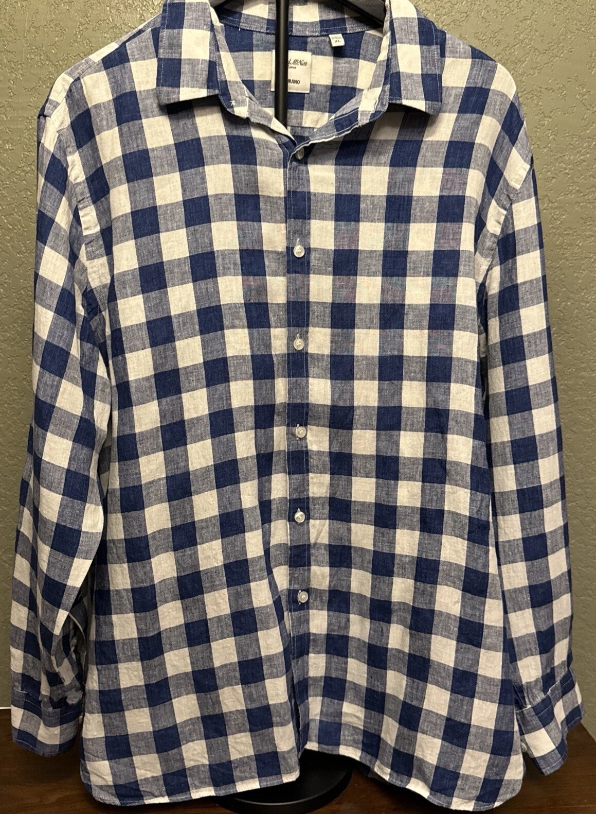 Baird McNutt Murano Shirt Mens XL 100% Linen Button Up Long Sleeve
