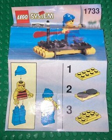 LEGO 1733 PIRATE RAFT COMPLETE Pirate Raft Minifig Instructions Manual