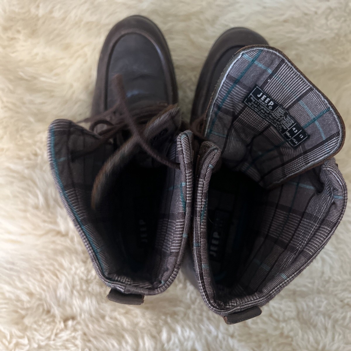 RARE Jeep SPIRIT Brown Leather Hiking Lace Up Boots 9 shoes Mens Jeep Spirit Indiana Boots In Cognac | Soletrader main image 2