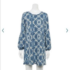 NWT Lily Rose Juniors' Lantern-Sleeve French Terry Shift Dress Tie Dye Blue SZ L