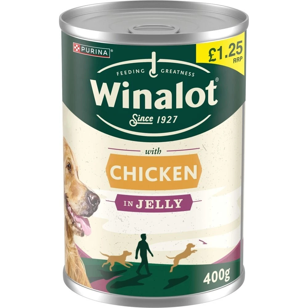 WINALOT Classics Mixed in Jelly Chicken Wet Dog Food, Pack of 12 x 400g