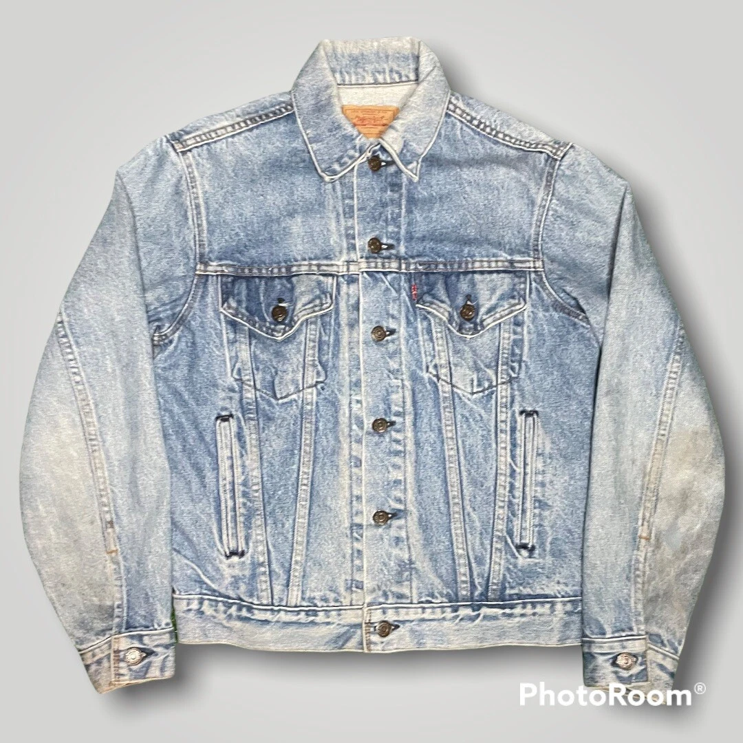 Vintage 80 s Levis Faded Denim Trucker Type 3 Jean Jacket Mens M Grunge USA Made