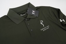 Under Armour Mens Medium Green Golf Polo Performance Loose Short Sleeve Shirt