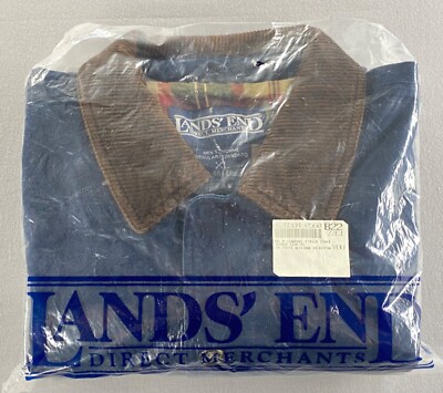 Vintage Men's Lands' End Canvas Field Coat XL Blue Denim Jacket