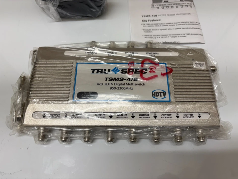 New 4x8 HDTV Pico Macom Digital Multiswitch DirectTV Compatible Phase 3 TSMS-4/8 - Image 3 of 4