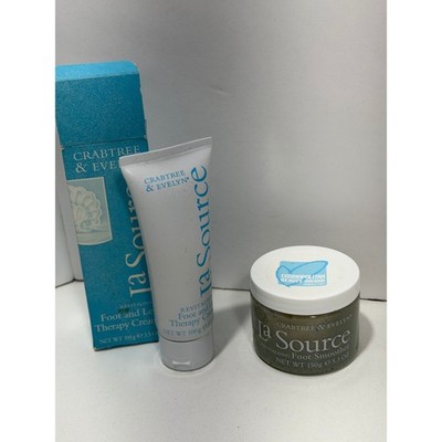 Crabtree & Evelyn La Source Foot and Leg Therapy Cream & Foot Smoother 2 pc  Set
