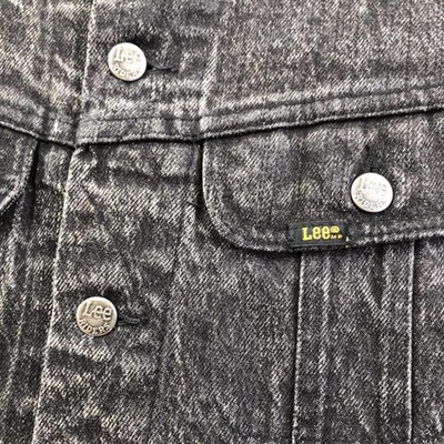 Vintage Lee Riders Jacket Mens Medium Black Denim Button Acid Wash