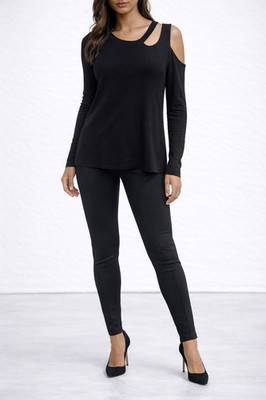 Love Scarlett Black Cold Shoulder Sweater Womens 2X Knit Trendy Fall Winter Chic