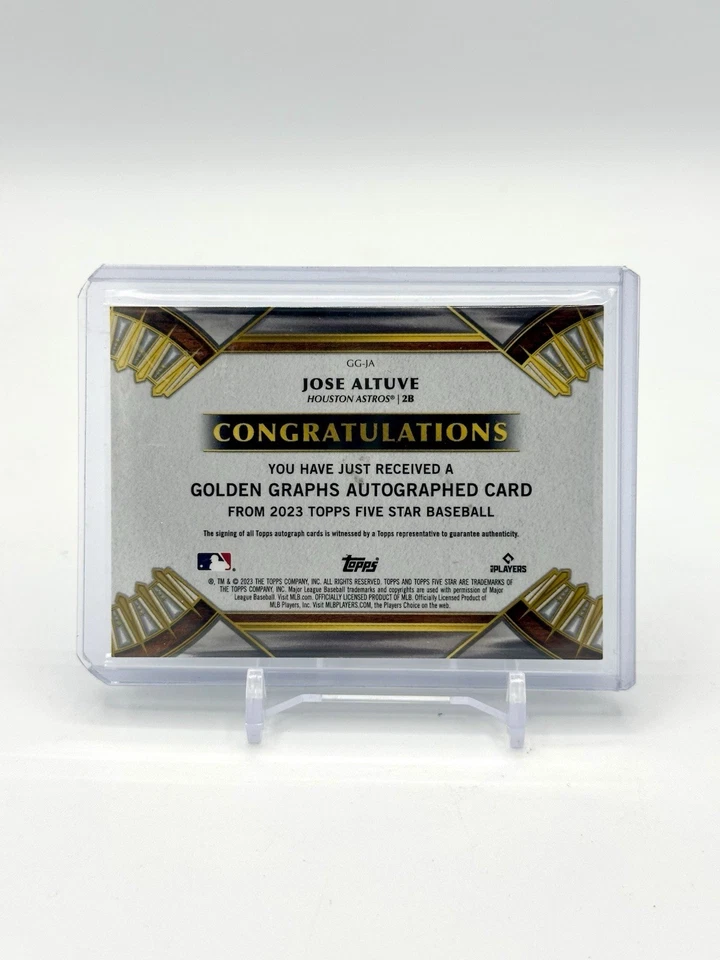 2023 Topps Five Star #GG-JA Jose Altuve Golden Graphs Gold Ink Auto /25 Astros - Image 3 of 4
