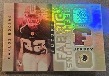 2005 Upper Deck Reflections Future Fabric Carlos Rogers Rookie Jersey Card . rookie card picture
