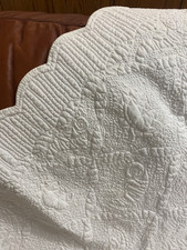 Stunning Embroidered Detailed Baby Quilt Crib Blanket Nursery Decor Shower White