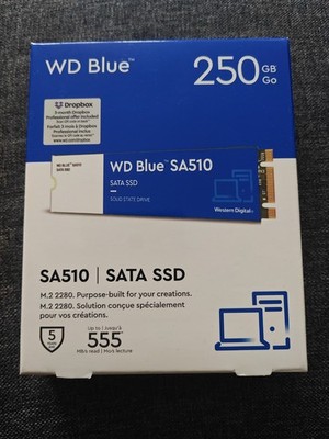 WD Blue 250GB M.2 2280 SATA SSD WESTERN DIGITAL Fast Boot Drive NEU