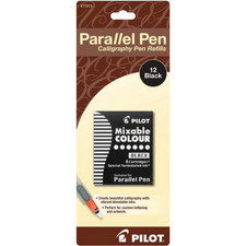 PILOT Parallel Mixable Color Ink Refills for Calligraphy Pens, Black Ink, 12-Pac