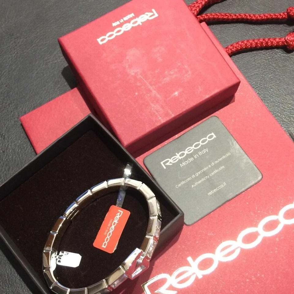 Brazalete Rebecca Italiano Para Mujer Acero Inoxidable Iside Serpiente con Baguette Circonita cúbica Foto 4 de 4