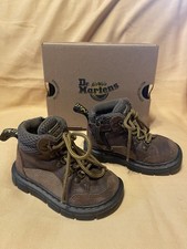 Toddler Boys Dark Brown Khaki Dr Martens Raffe Air Wair Boots 8