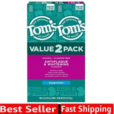 Whitening Natural Toothpaste with Antiplaque Benefits, Peppermint Flavor, 2-Pack