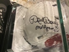 Autographed Mark Moseley Mini Football Helmet, Washington Redskins in a case