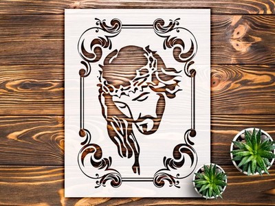 Elegant Crowned Figure Stencil Design for Unique Crafting Projects - StencilAir