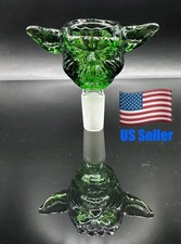 14MM Cool Green Unique Thick Glass Star Wars Yoda Replacement Hookah Bowl Slide 