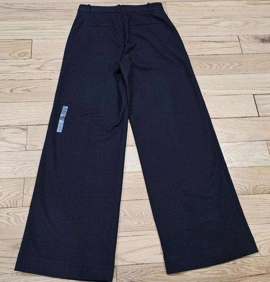 Nuevo sin etiquetas Polo Ralph Lauren Para Mujer Negro Chino Tiro Alto Pierna Ancha Mezcla Pantalones  Foto 4 de 4