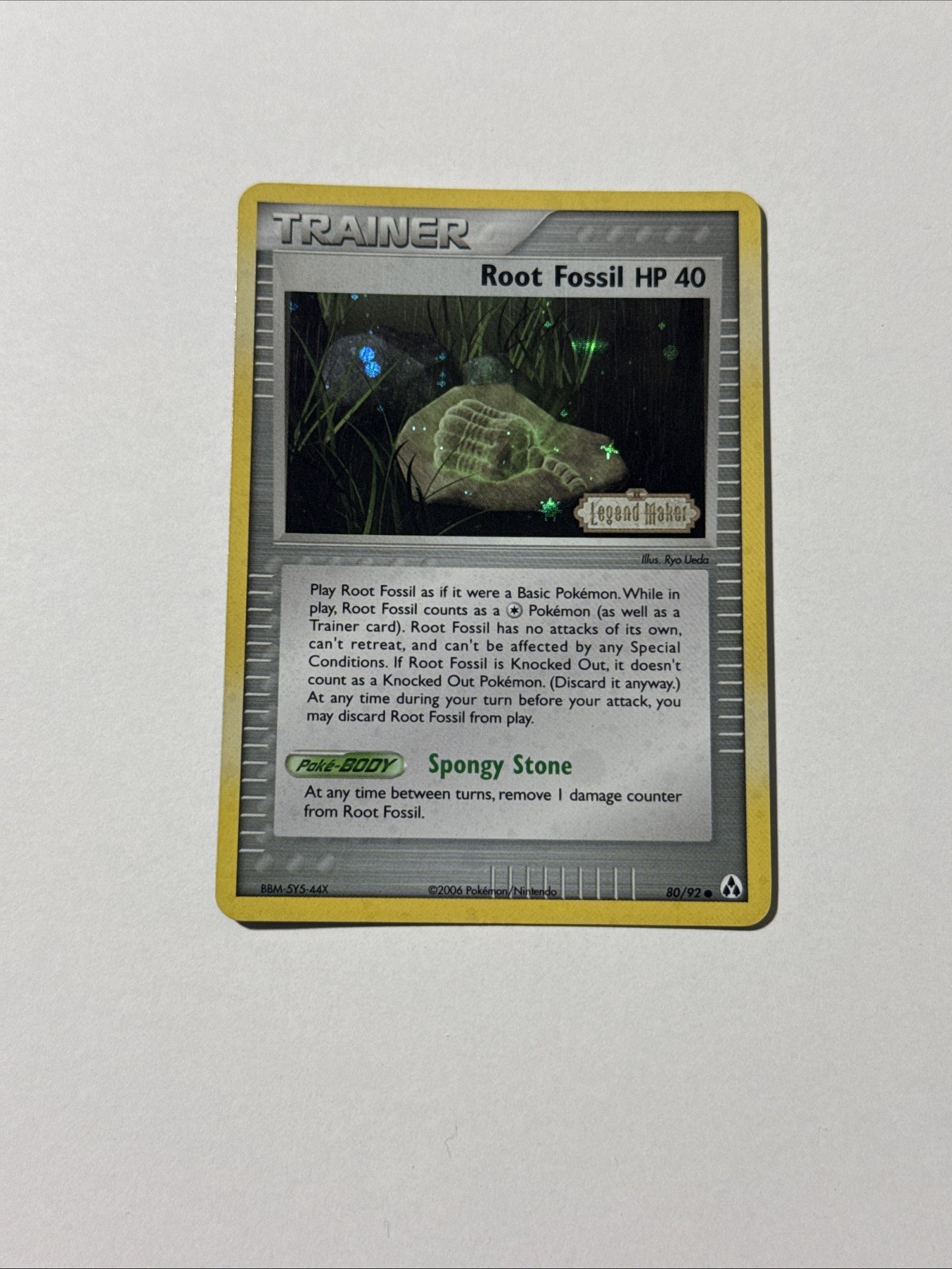 Pokemon Card - Root Fossil Legend Maker 80/92 Reverse Holo Stamped