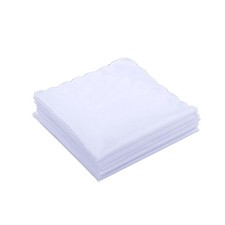 Womens cotton handkerchief ladies White Hankies for Wedding Party 6 PCS 30cm ...