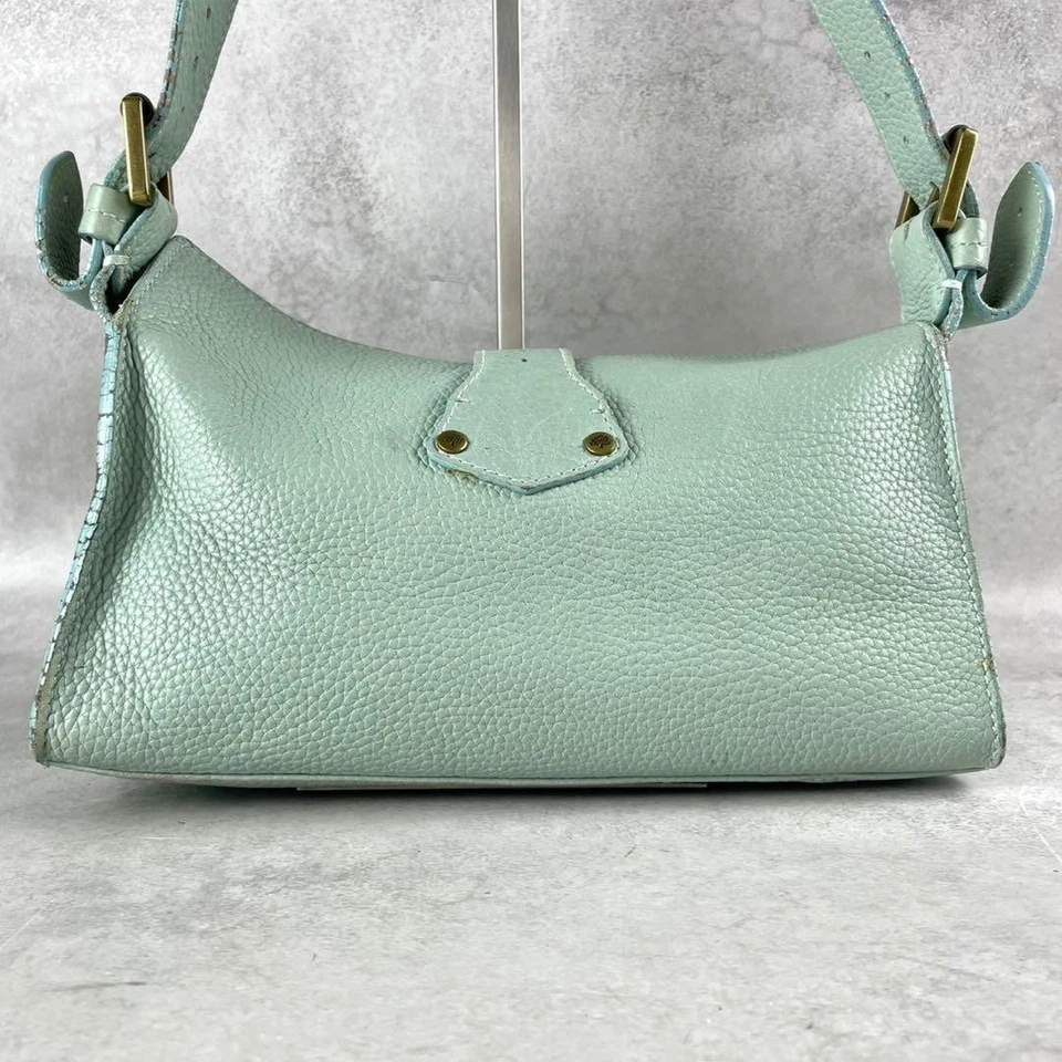 Bolsa de ombro Mulberry Roxanne couro verde esmeralda excelente estado - Imagem 3 de 4