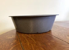 Vintage Speckled Gray Enamelware Graniteware Basin Dishpan or Large Bowl 11"