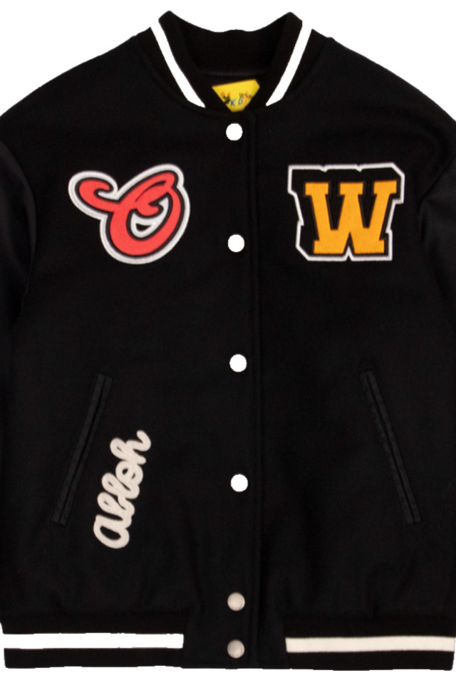 Off-White Kids Black Varsity Bomber Jacket Parka Patches Blouson 4 Years image 7