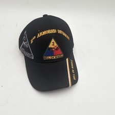 2nd Armored Division Hell On Wheels Hat Military Veteran Baseball Cap Black